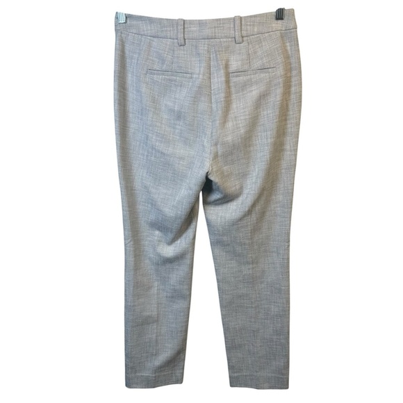 Rebecca Taylor Slub Straight Ankle Length Dove Gray Tweed Dress Pants Size 6 - Picture 2 of 7
